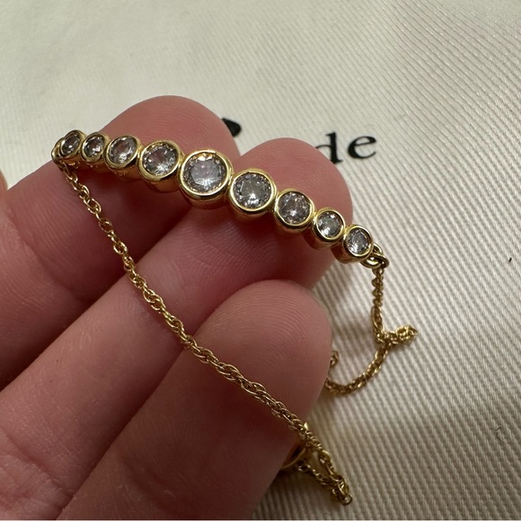 ★SOLD ON DEPOP★ Kate Spade Full Circle Gold Rhinestone Slider Bolo Bracelet - Picture 1 of 8